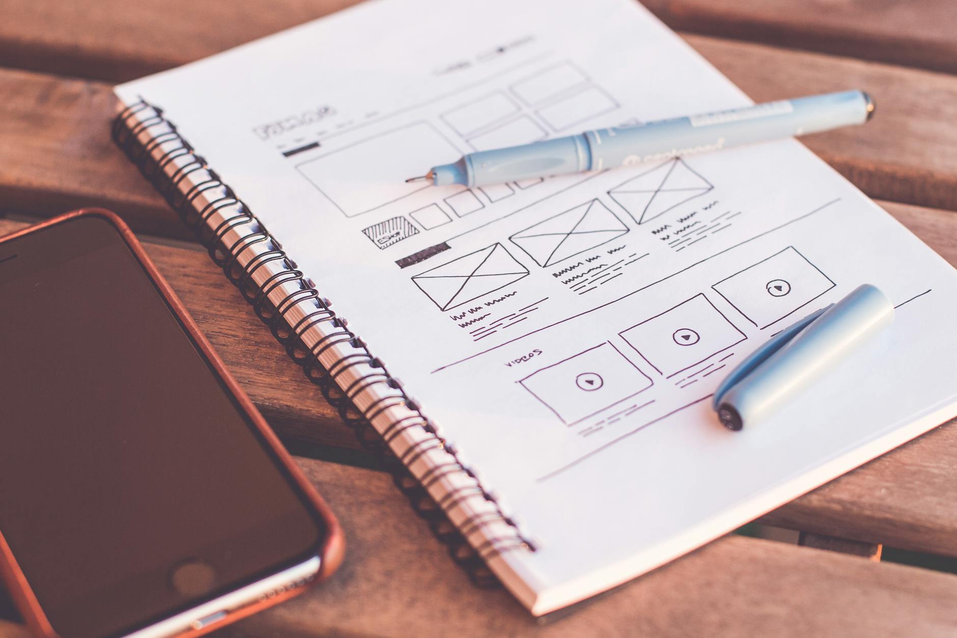 UX wireframes and website planning